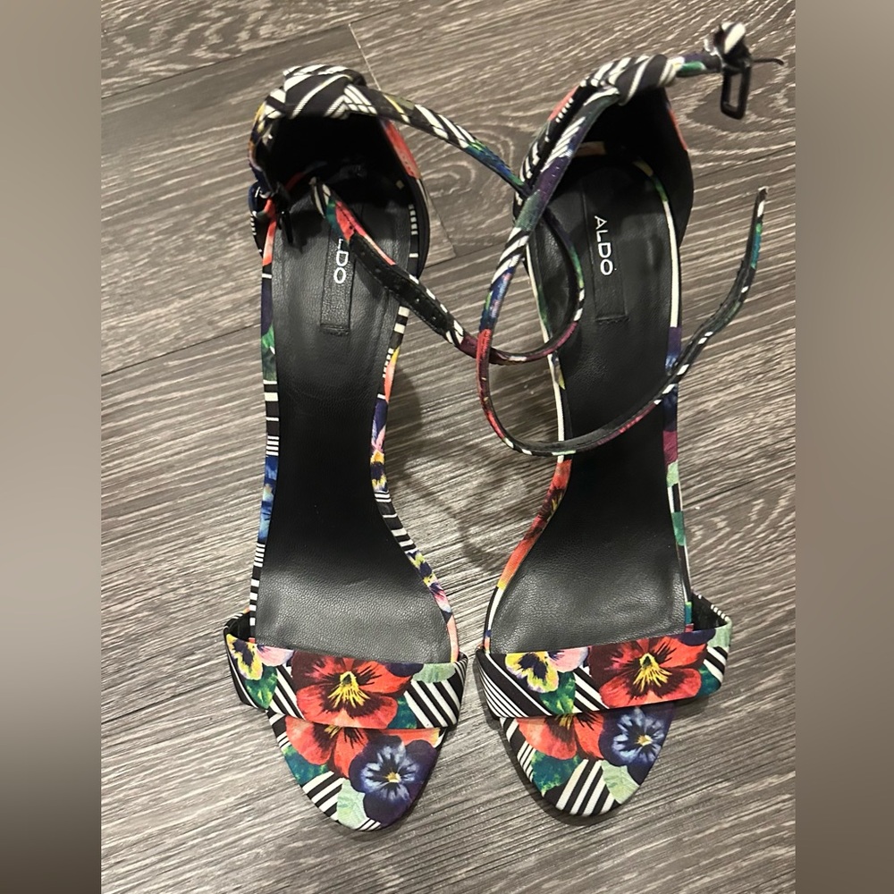 Aldo multicolor heels with ankle strap